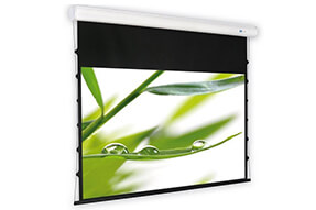 DELUXX Cinema Motorleinwand Elegance Tension 16:9 Mattweiss Varico Flat 244 x 137 cm